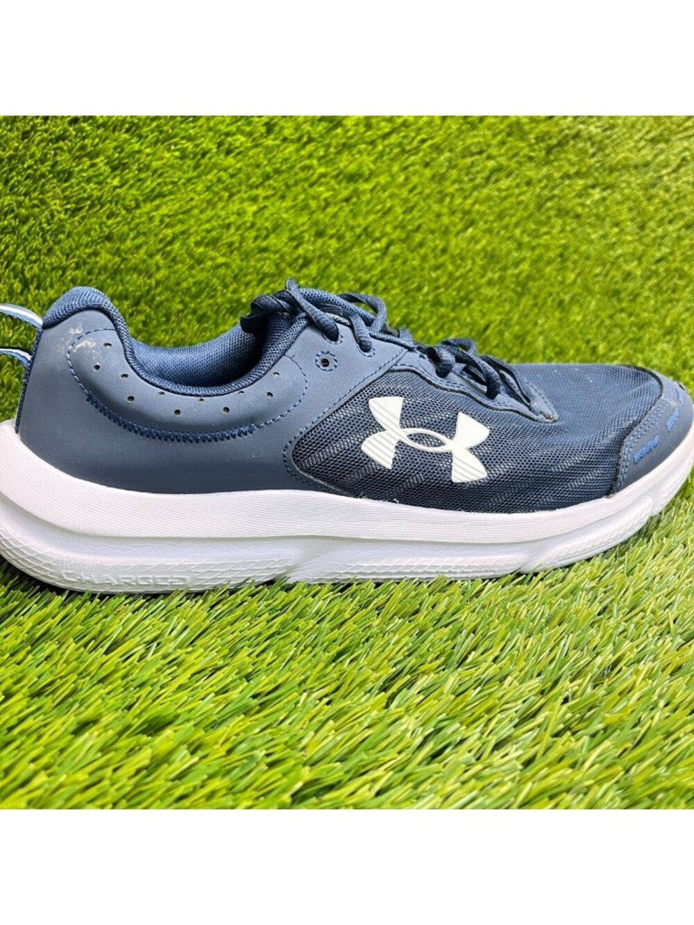 Under Armour Charged Assert 10 Mens Size 10.5‎ Blue White Running Shoes Sneakers